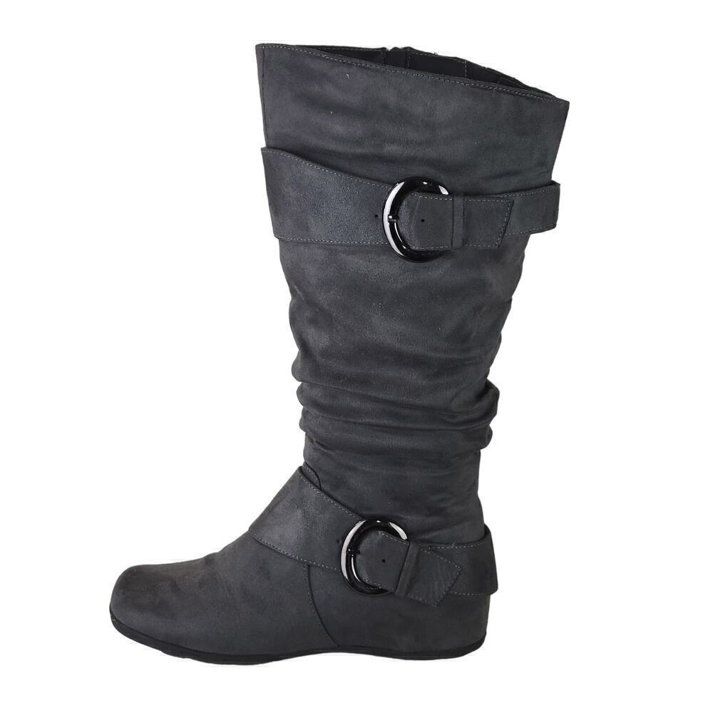 Journee Collection Jester Wide Calf Boots Size 8.5 Knee High Gray‎
